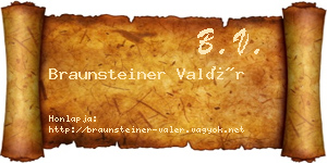 Braunsteiner Valér névjegykártya